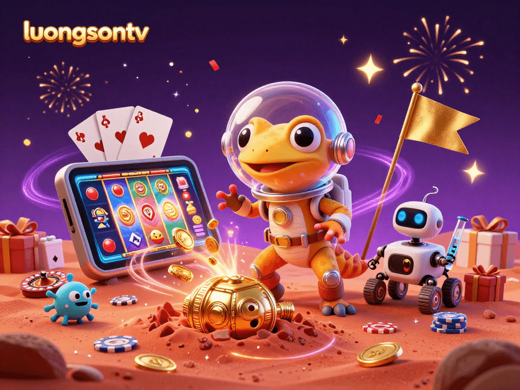 Experience luongsontv's dynamic gaming adventure with Martian characters and casino excitement.