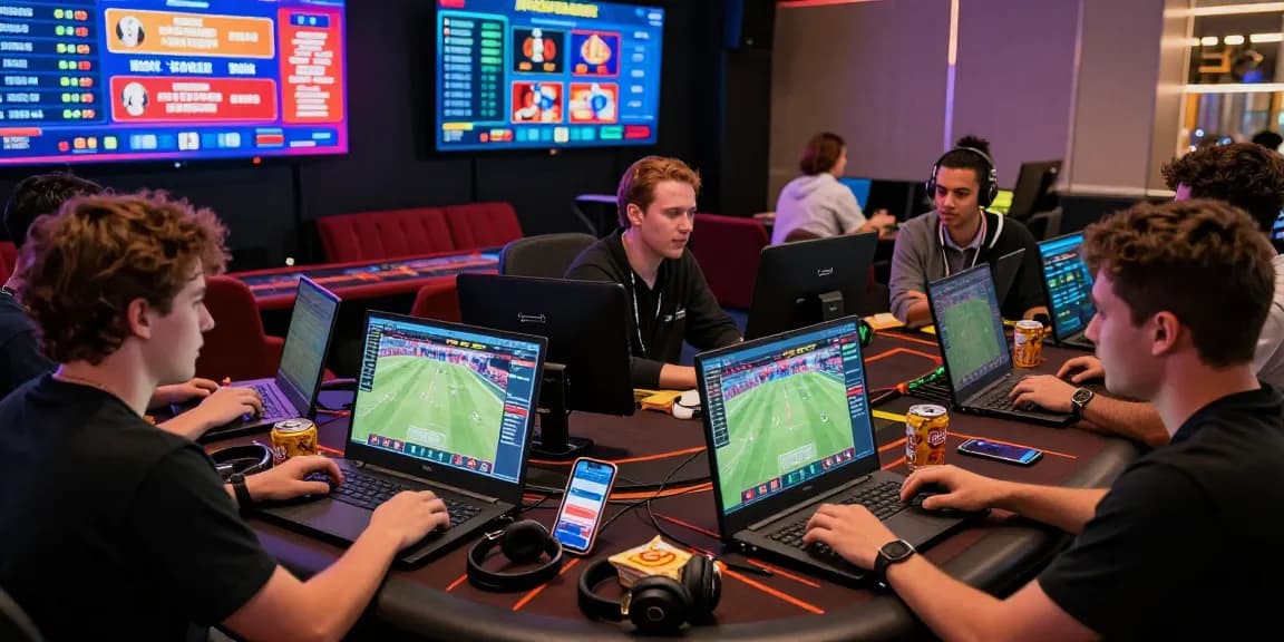 Engaged players at LC88.COM, enjoying live betting in a vibrant online gaming atmosphere.