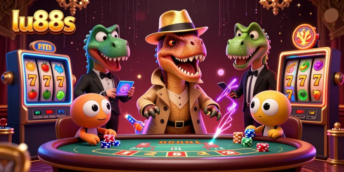 Experience thrilling gameplay at lu88s with a card counting velociraptor and impressive slot reels.