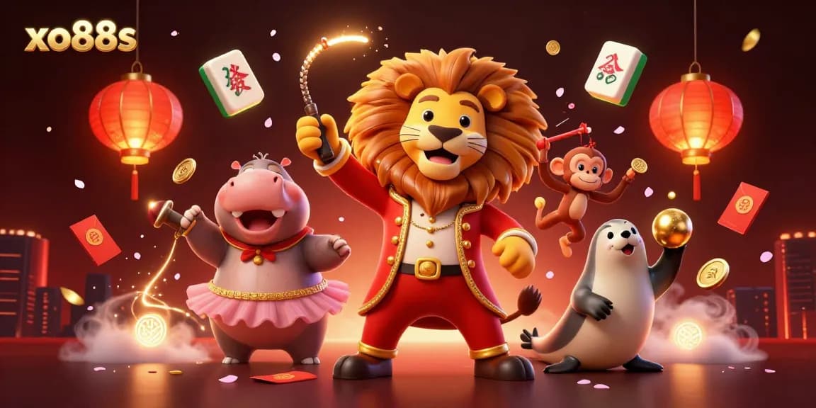 Experience the excitement at xo88s with vibrant characters in a lively casino illustration showcasing 3D games and rewards.