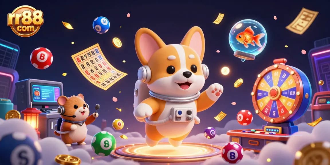 Win big with dynamic action at rr88 com's vibrant casino adventure featuring a cartoon astronaut corgi.
