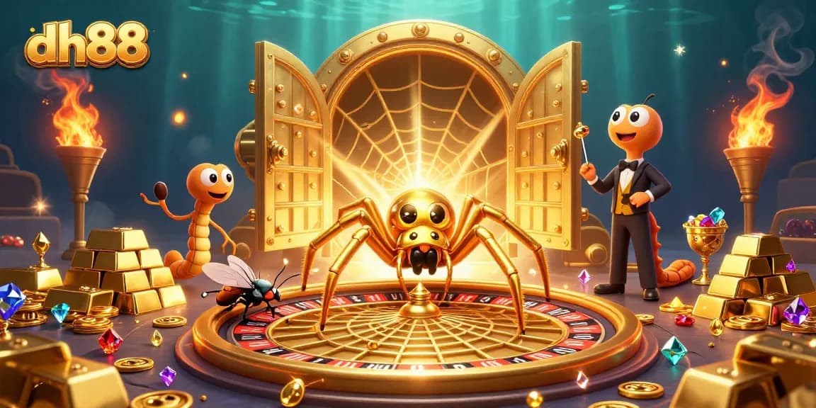 dh88 offers thrilling casino experiences with vibrant golds and exhilarating games, showcasing rich graphics.