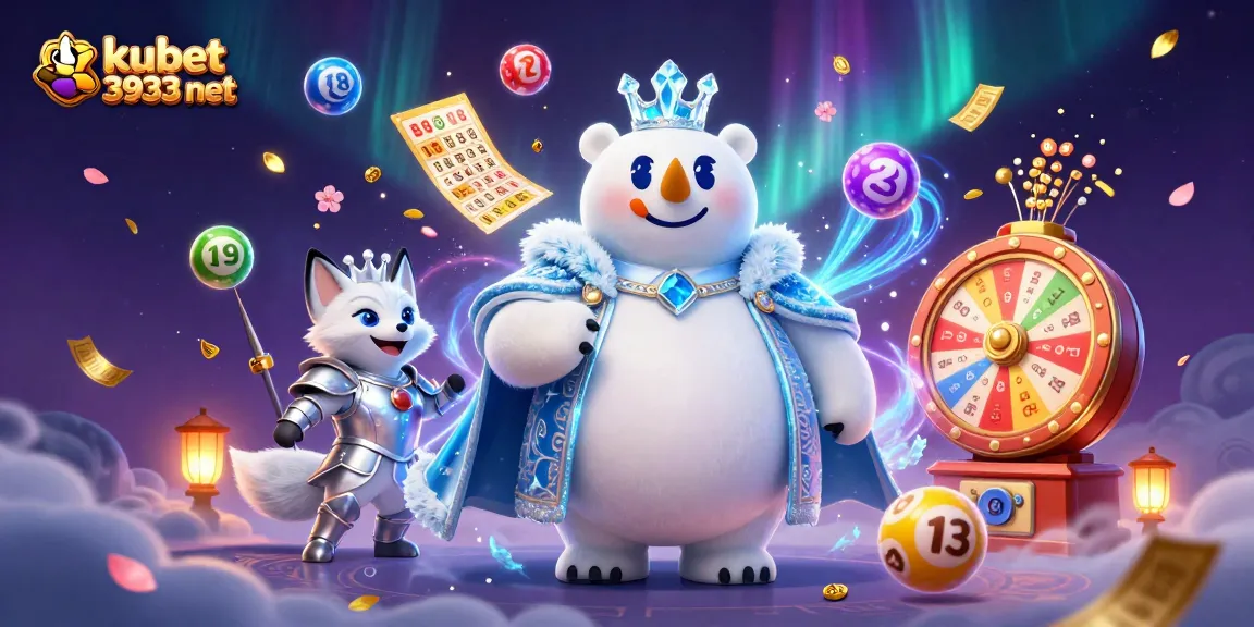 Experience the thrill of kubet 3933 net with vibrant lottery elements and dynamic characters in a captivating casino scene.