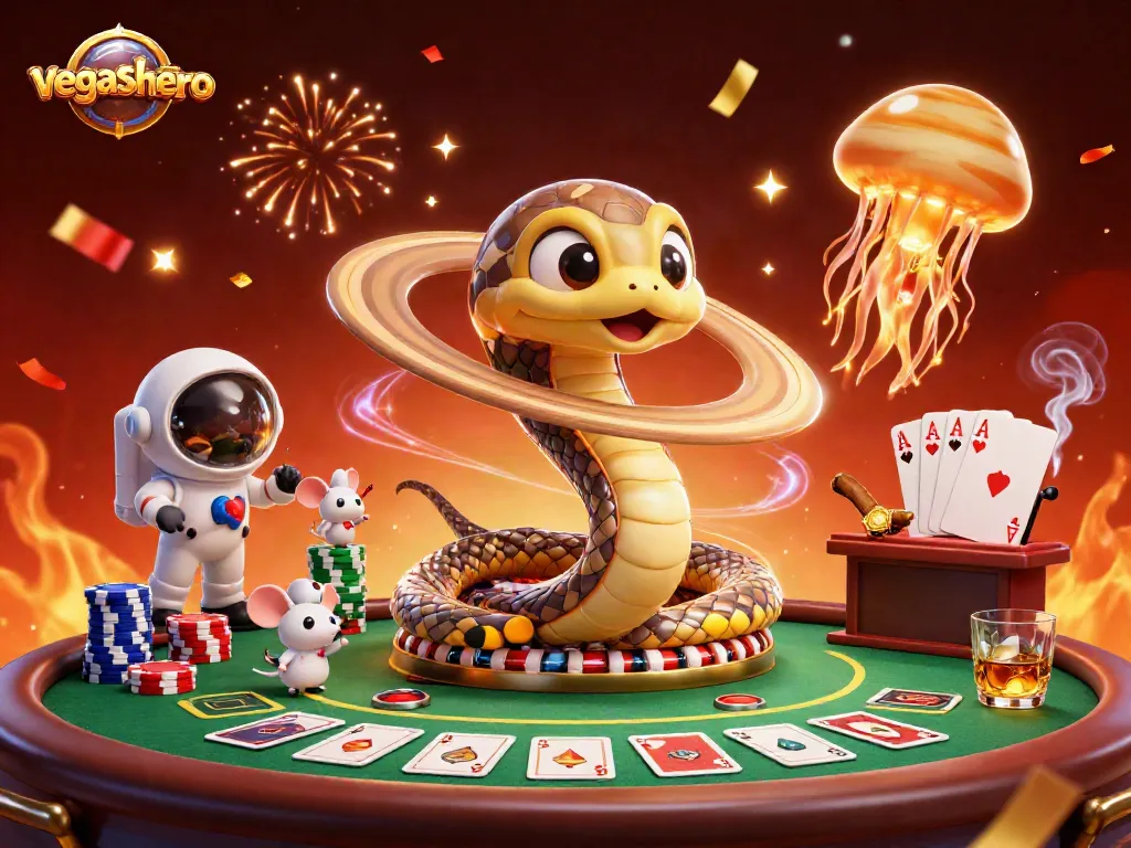 Experience the thrill of vegashero with playful astronaut mice betting on a roulette wheel.