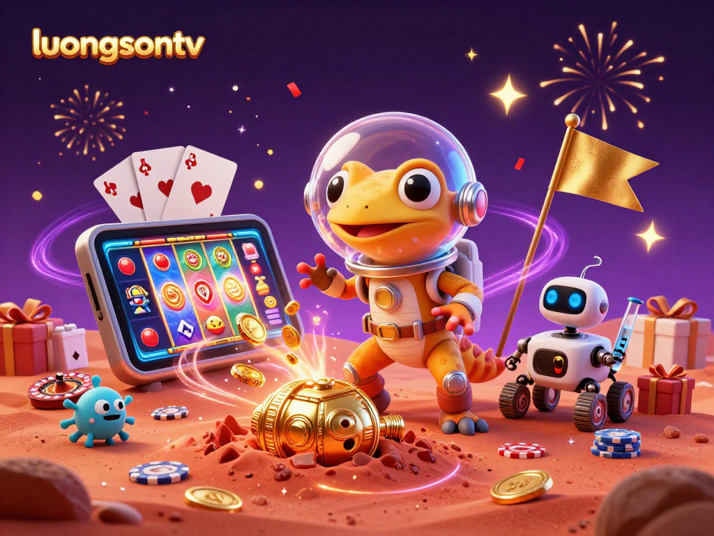 Experience luongsontv's dynamic gaming adventure with Martian characters and casino excitement.