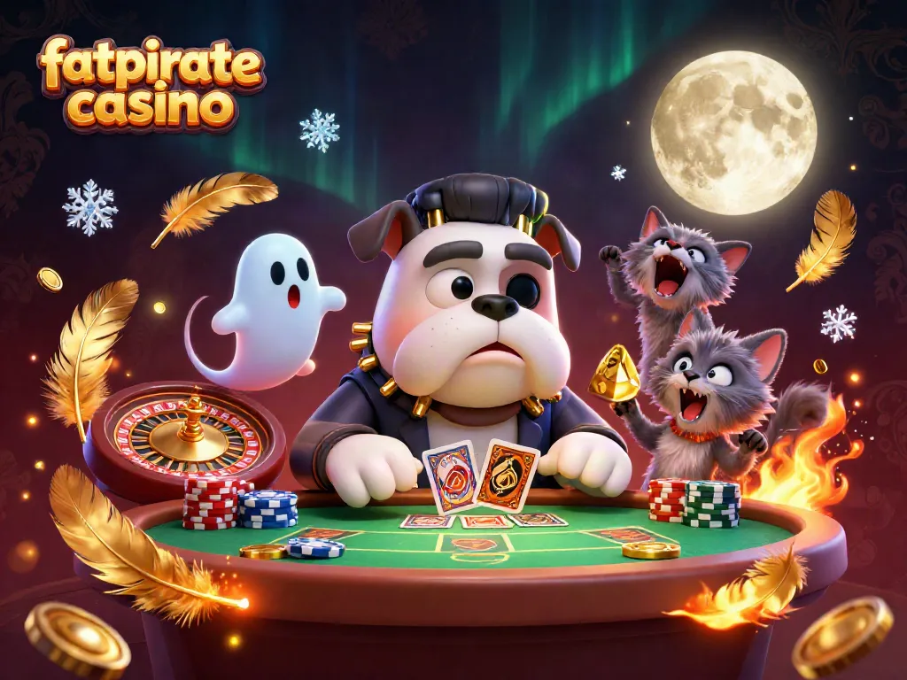 Experience the thrill at fatpirate casino with a lively scene of unique characters in action.
