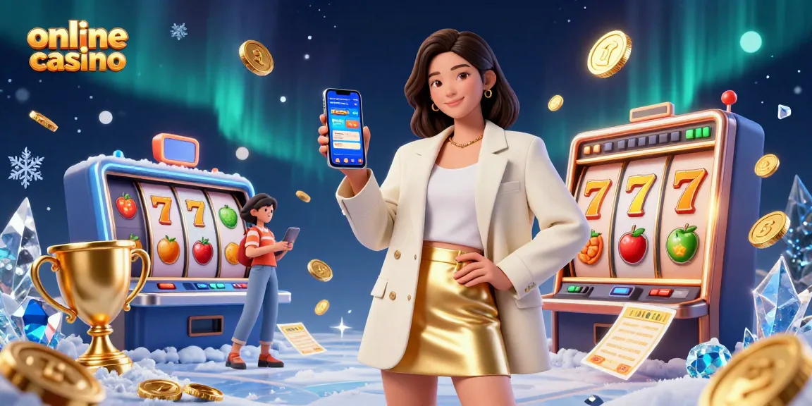 Experience thrilling online casino games with our vibrant 3D illustration featuring slots and gaming elements.