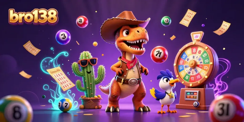 Join the fun at bro138 and win with exciting lottery elements and colorful characters!