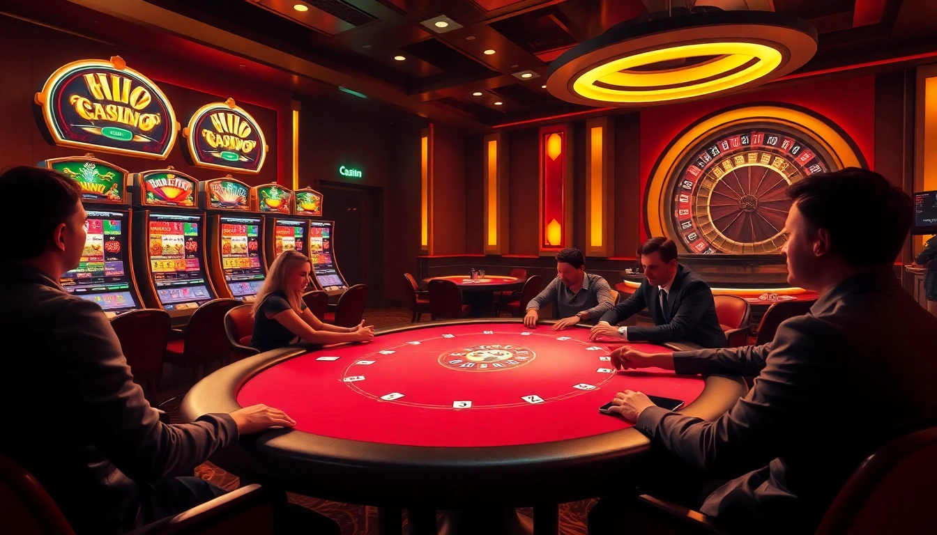 Experience the excitement at Hitclub's high-stakes casino table with vibrant slots and roulette.