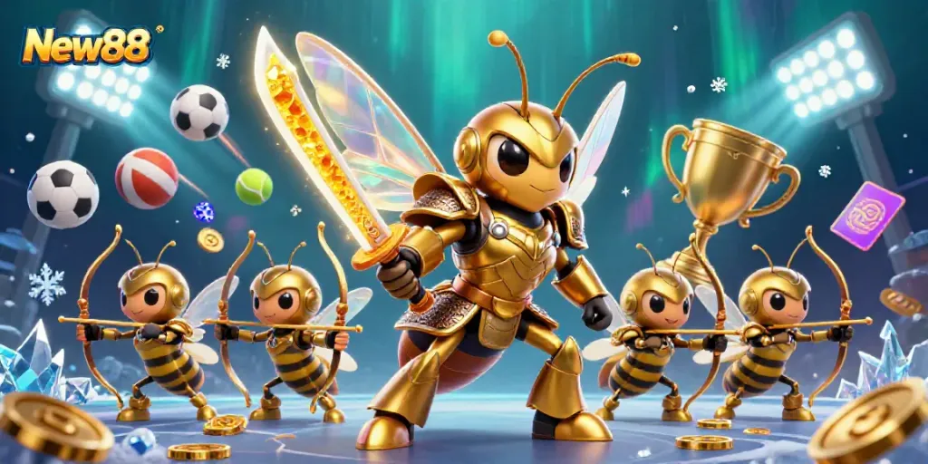Engage in thrilling games at New88 with vibrant 3D characters and dynamic sports elements.