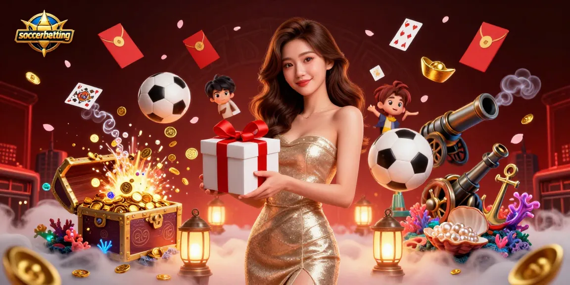 Engage in soccerbetting with vibrant characters amidst a festive casino backdrop for winning strategies.