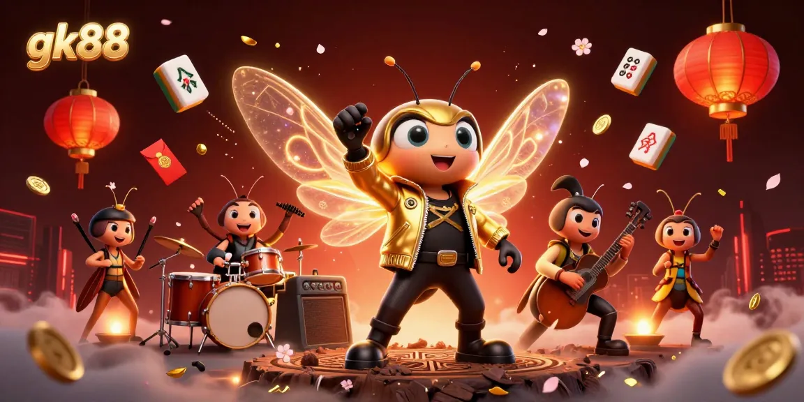 Spin to win at gk88's vibrant casino, featuring colorful characters and dynamic game elements.