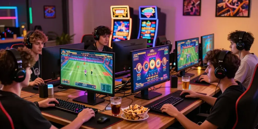 Players enjoying the FIVE88 online gaming experience with vibrant graphics and engaging interfaces.