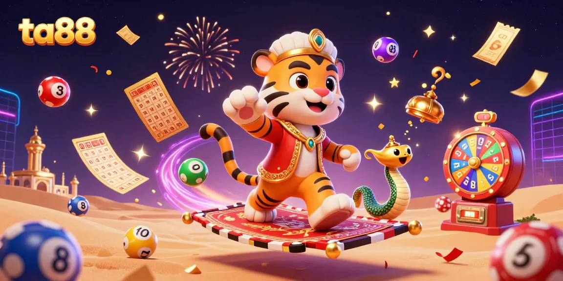 Experience thrilling gameplay at ta88 with colorful lottery elements and lively characters in this vibrant casino scene.
