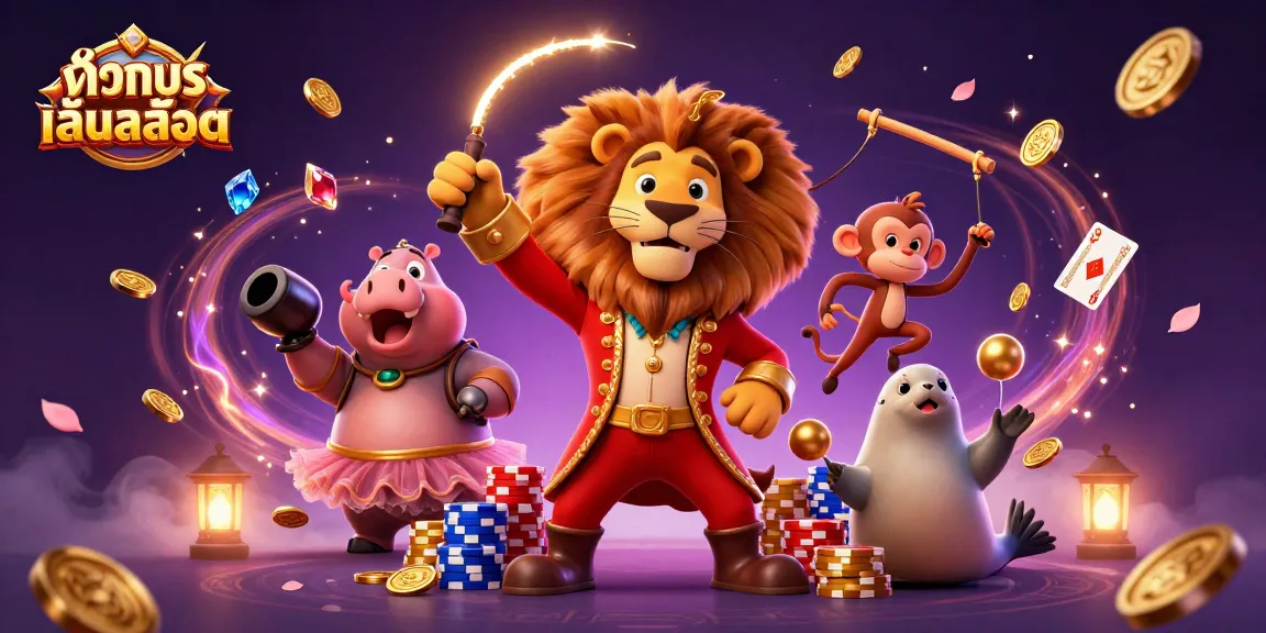 Experience ทดลองเล่นสล็อต with an exciting scene of vibrant characters and dynamic casino elements.