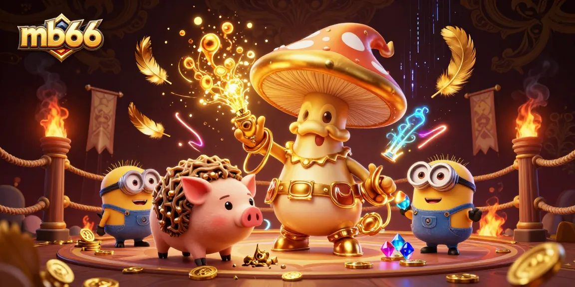 Bet on mb66's thrilling world with gold magic, vibrant characters, and dynamic casino elements.