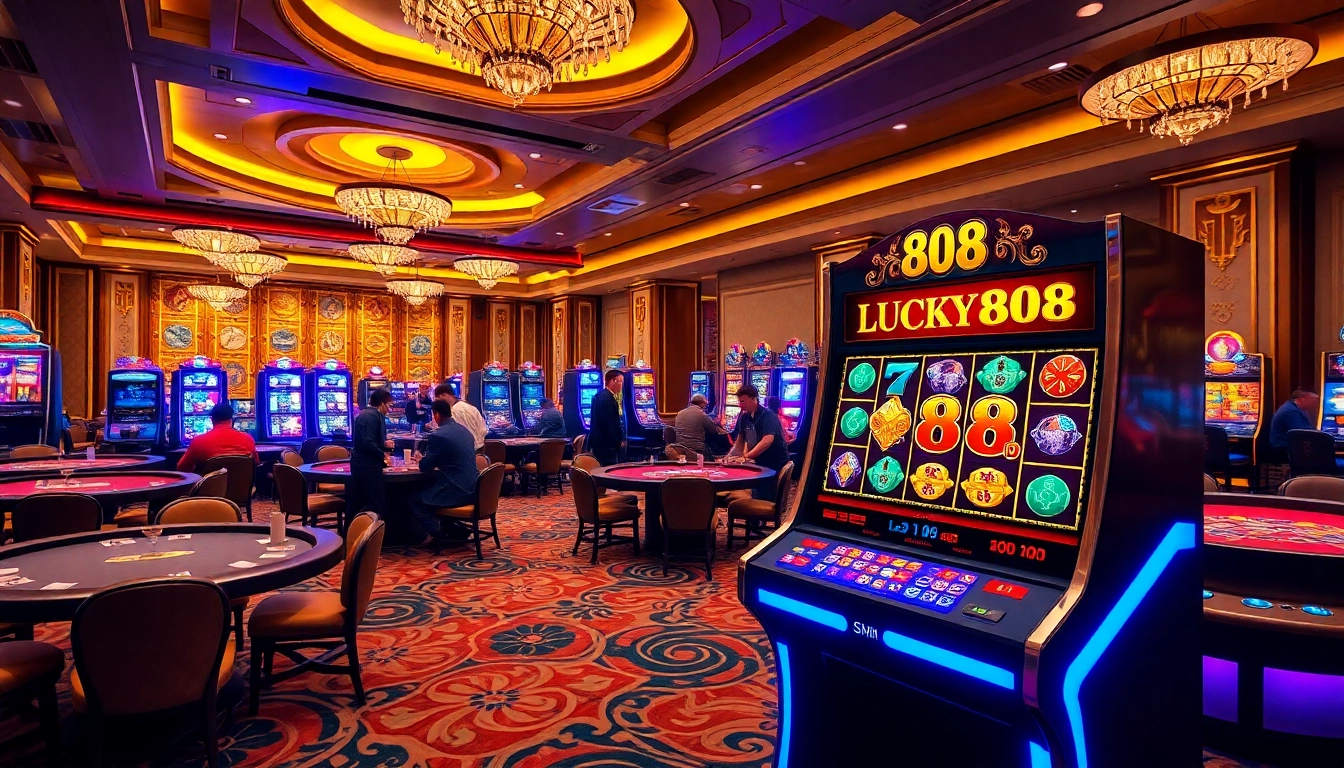 Players spinning the LUCKY 88 slot machine during an exciting casino experience.